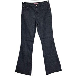 Y2K Zana Flare Jeans Black Wash Denim Girls Size 12 Cotton/Polyester/Spandex Ble